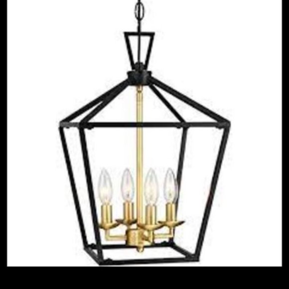 Black and gold Light Fixture - Picture 2 of 4